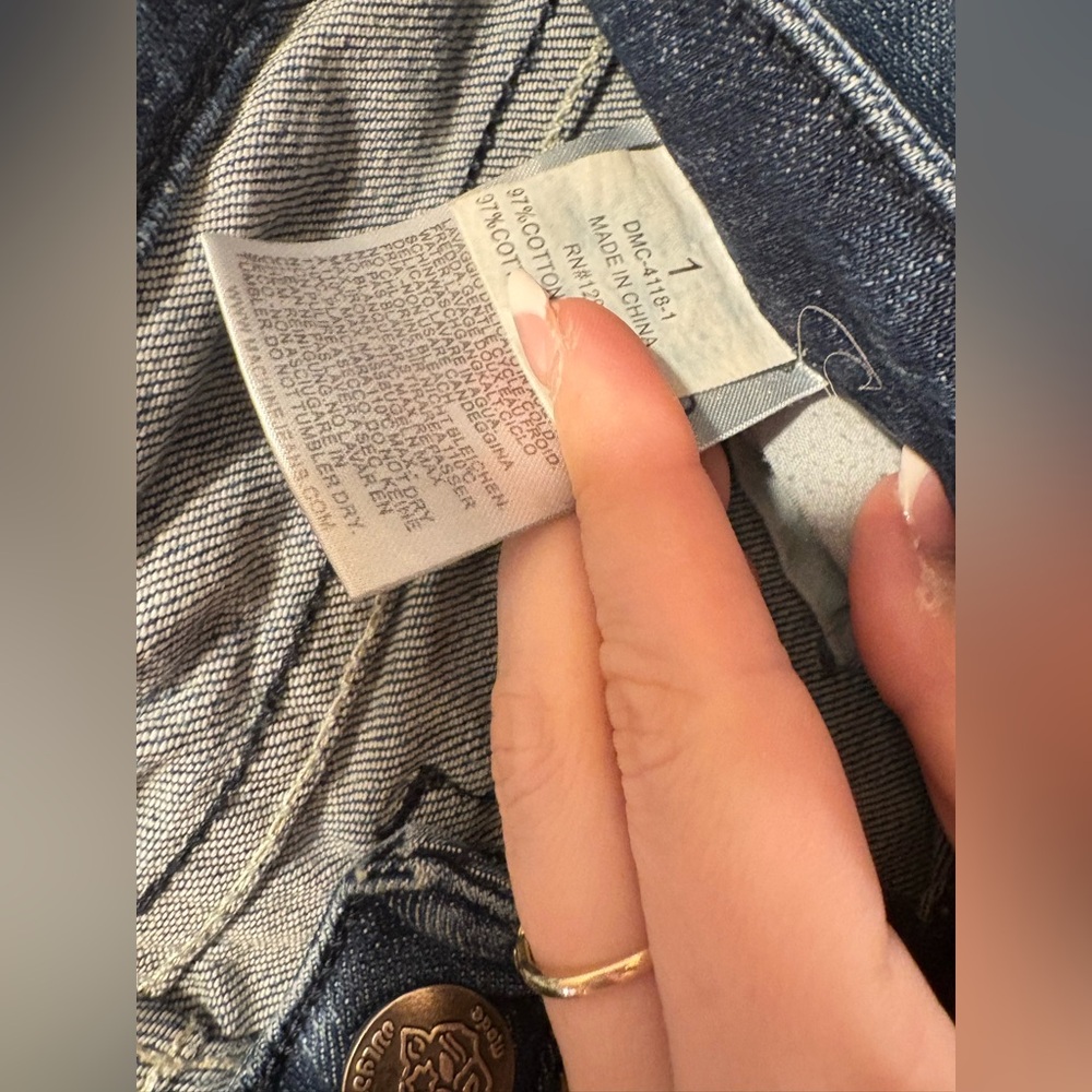 Machine Distressed Blue Jeans - Picture 4 of 5